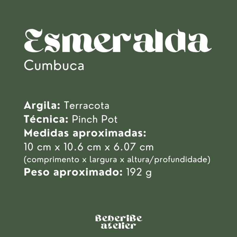 Esmeralda - Cumbuca Terracota - Esmalte Cor Verde - Image 8